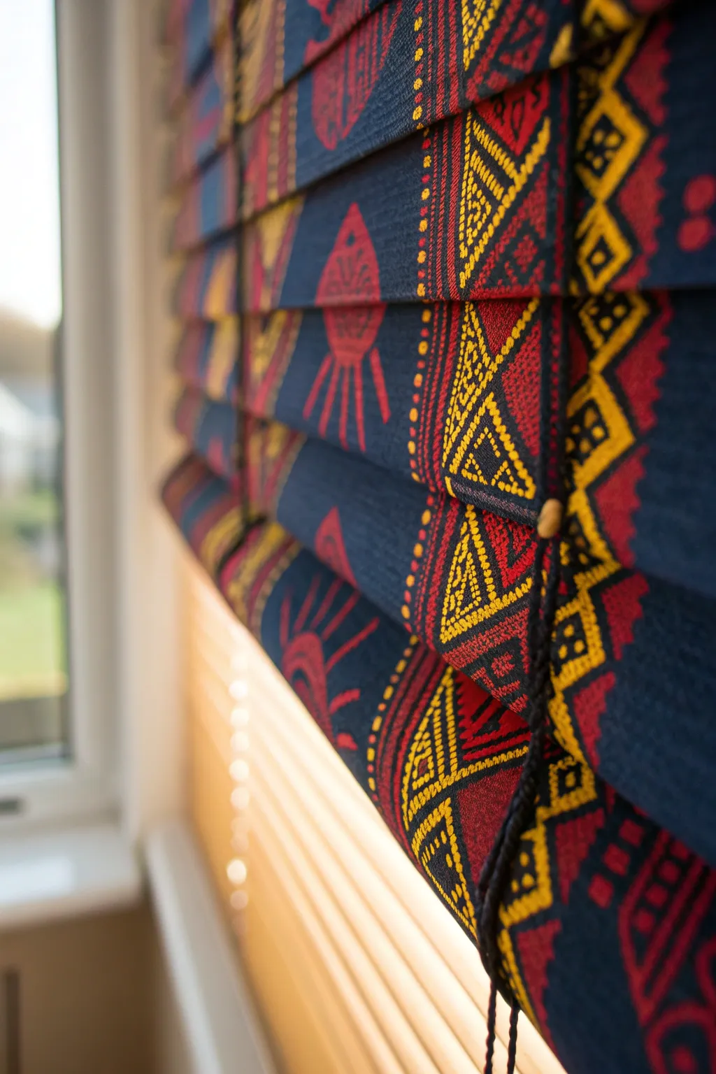 Transform your space with vibrant fabric-wrapped mini blinds—a perfect blend of style and craftsmanship!