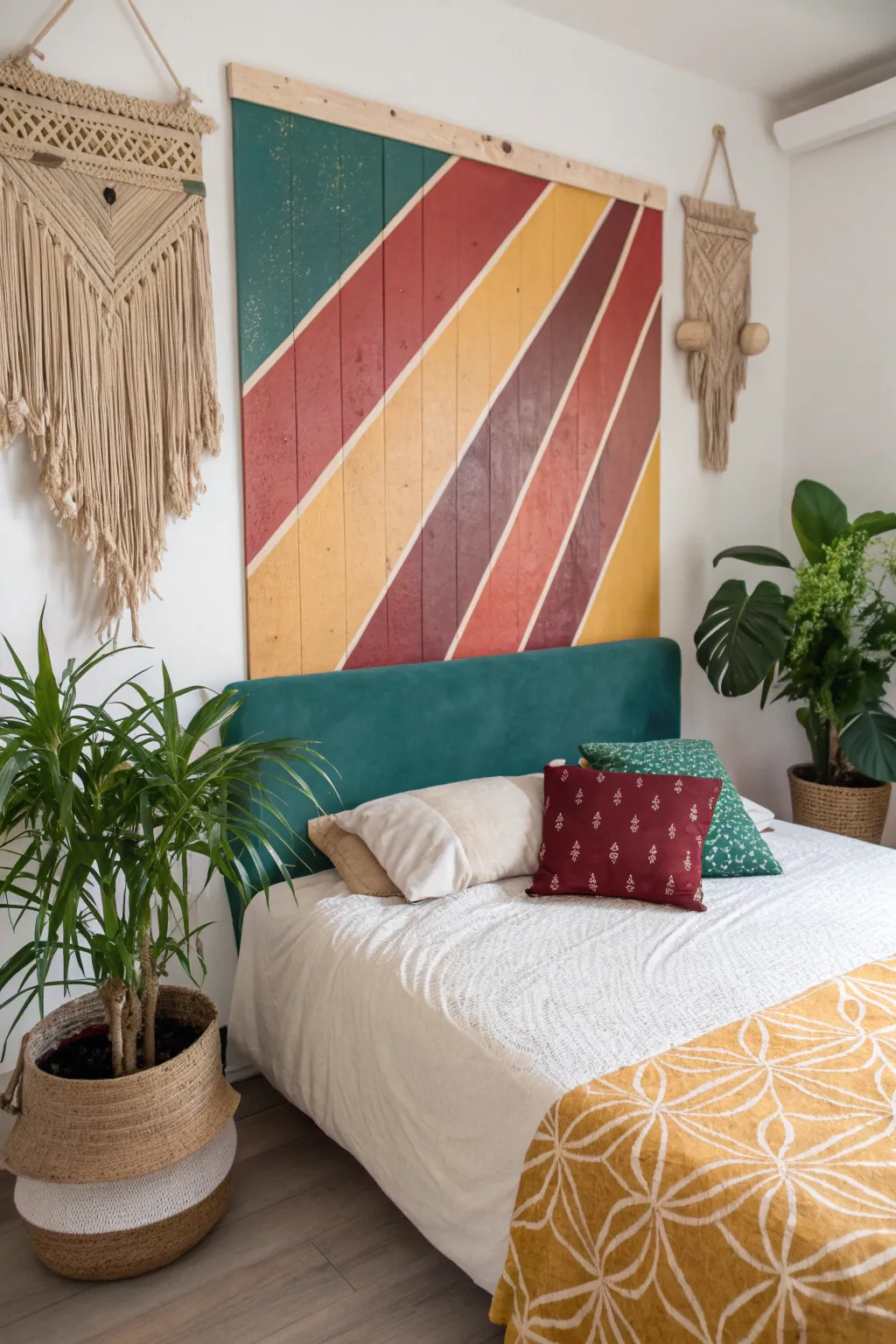 Transform your bedroom with a splash of Bohemian bliss—vibrant colors and artisanal charm await!