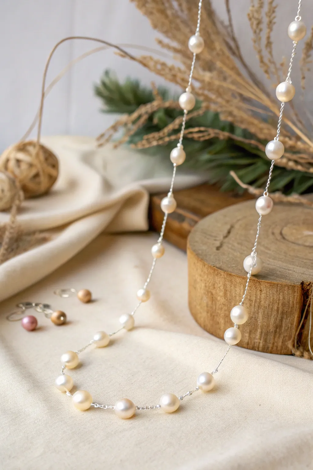 Embrace the magic of simplicity with a floating pearl necklace that elegantly dances around your neck.