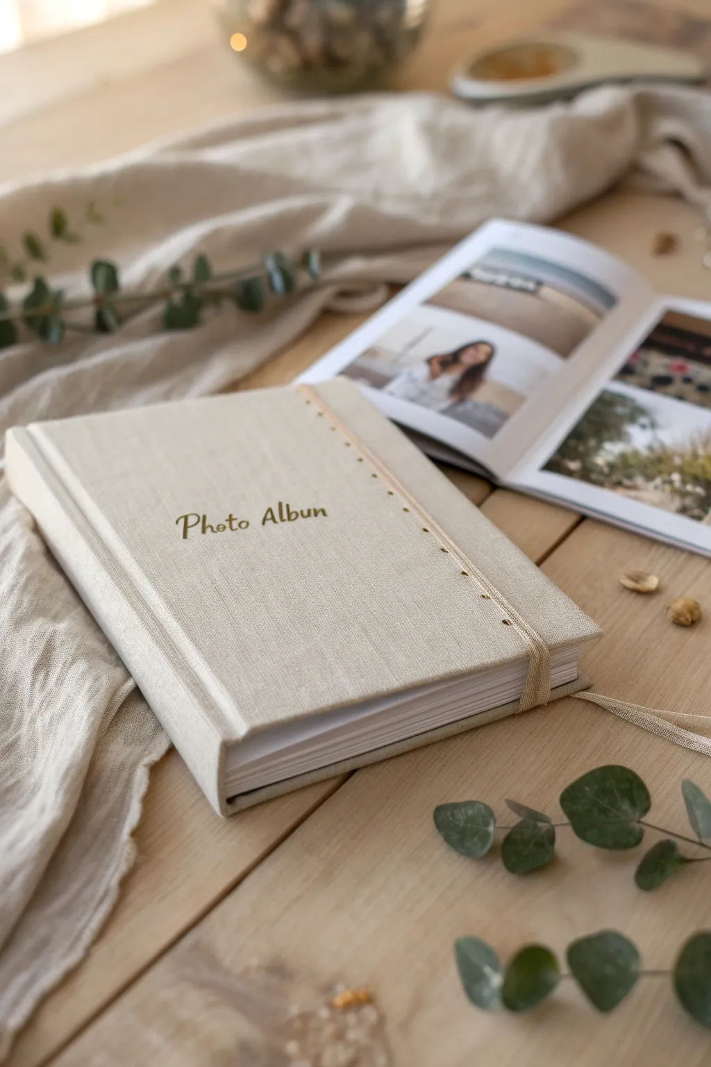 Capture cherished memories with a personal touch in a handcrafted photo album.