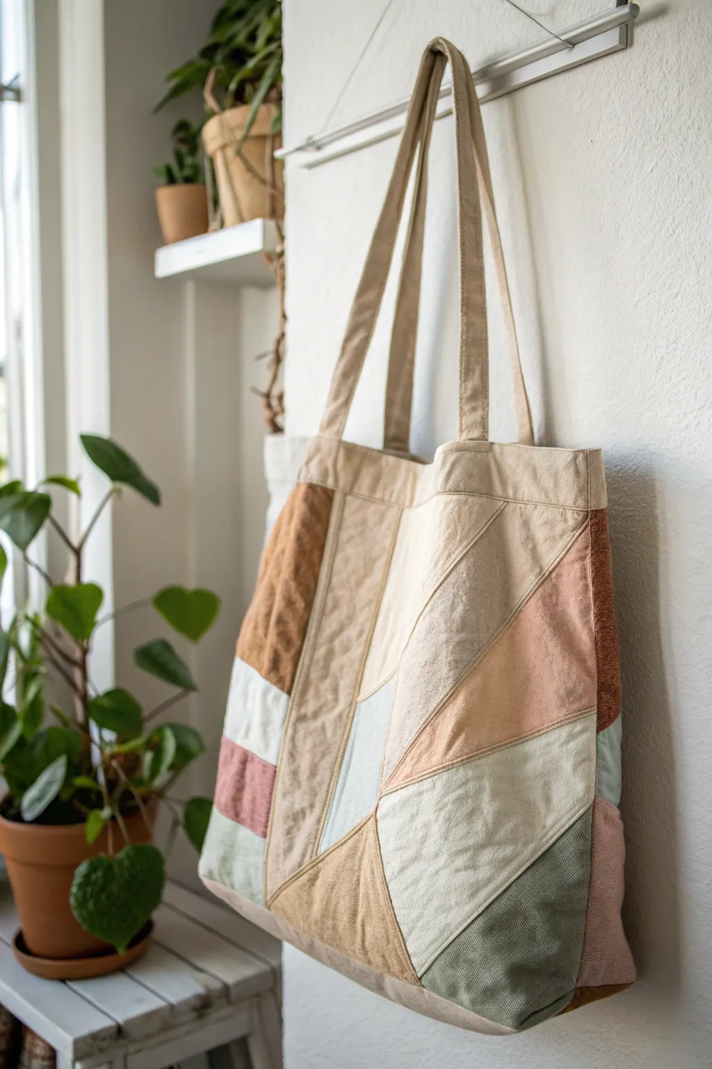 Elevate your style with a touch of handmade elegance: Discover the beauty of a patchwork tote.