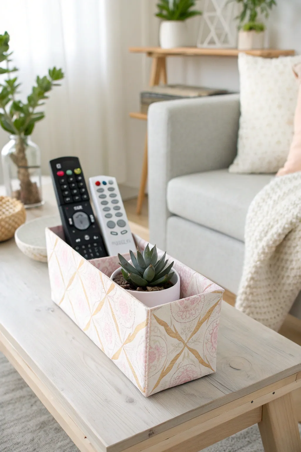 Turn everyday items into charming decor! This DIY remote holder adds a playful yet sophisticated touch to your living space. 🌿✨