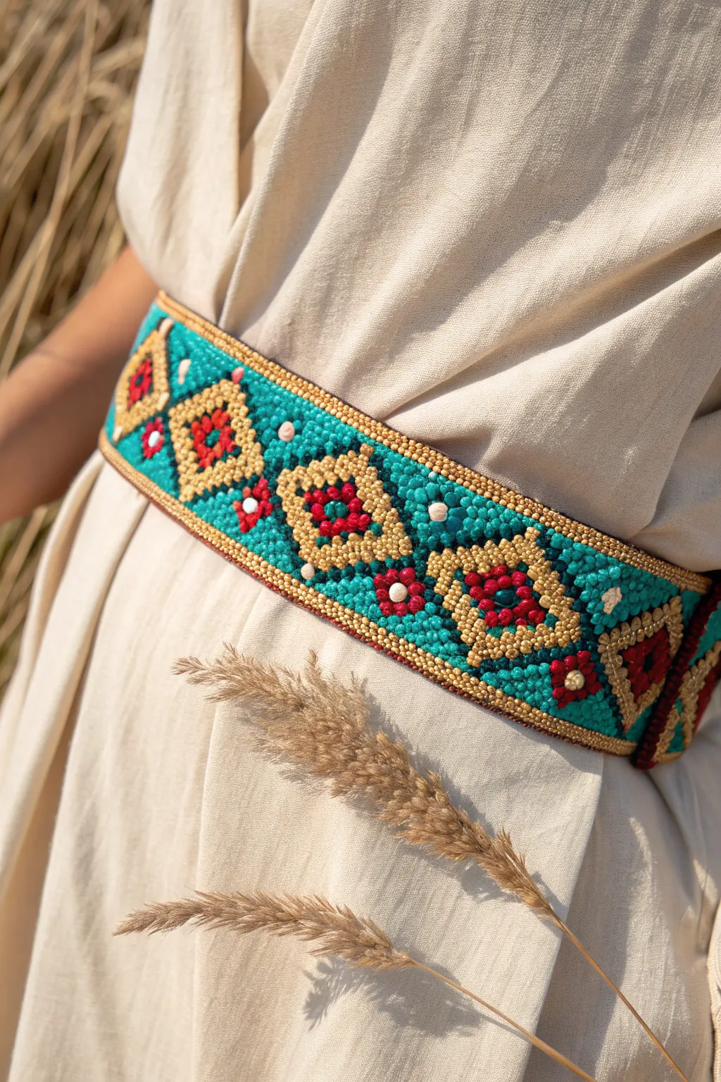 Elevate your carnival style with a bold beaded belt that dances with every move. #DIYStyle #BohoChic