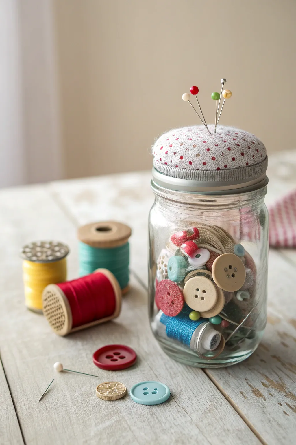 Discover the charm of DIY with this elegant Mason Jar Sewing Kit—perfect for the minimalist at heart.