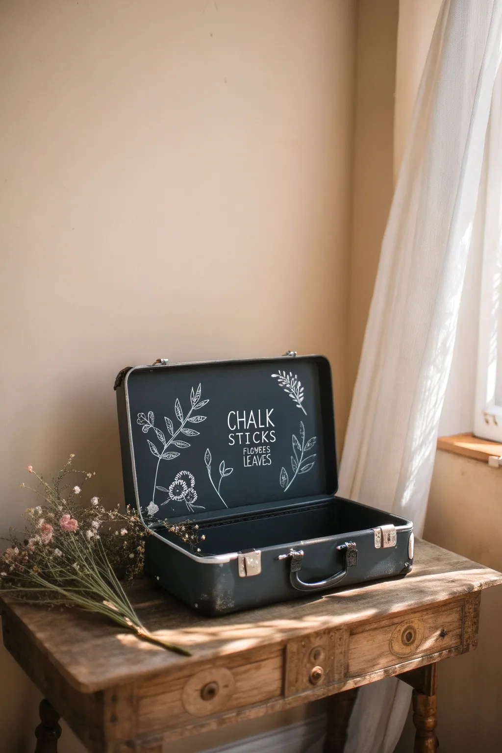 Transform your travel memories with a DIY chalkboard suitcase – where every journey leaves a mark.