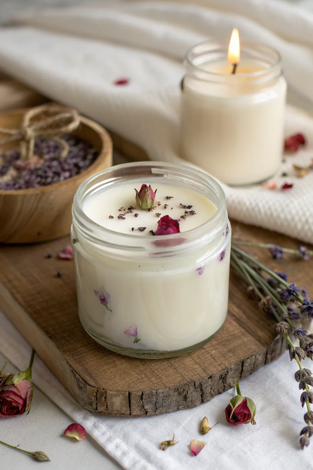Create a cozy ambiance with your own hand-poured scented candles, perfect for a romantic Valentine’s Day touch.