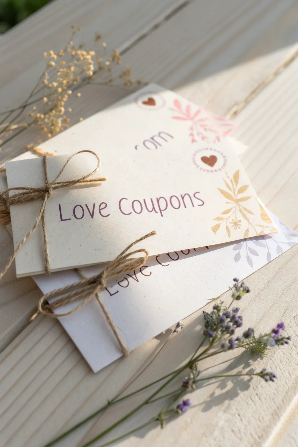 Give the gift of love with personalized coupons, a heartfelt gesture wrapped in simplicity and charm.