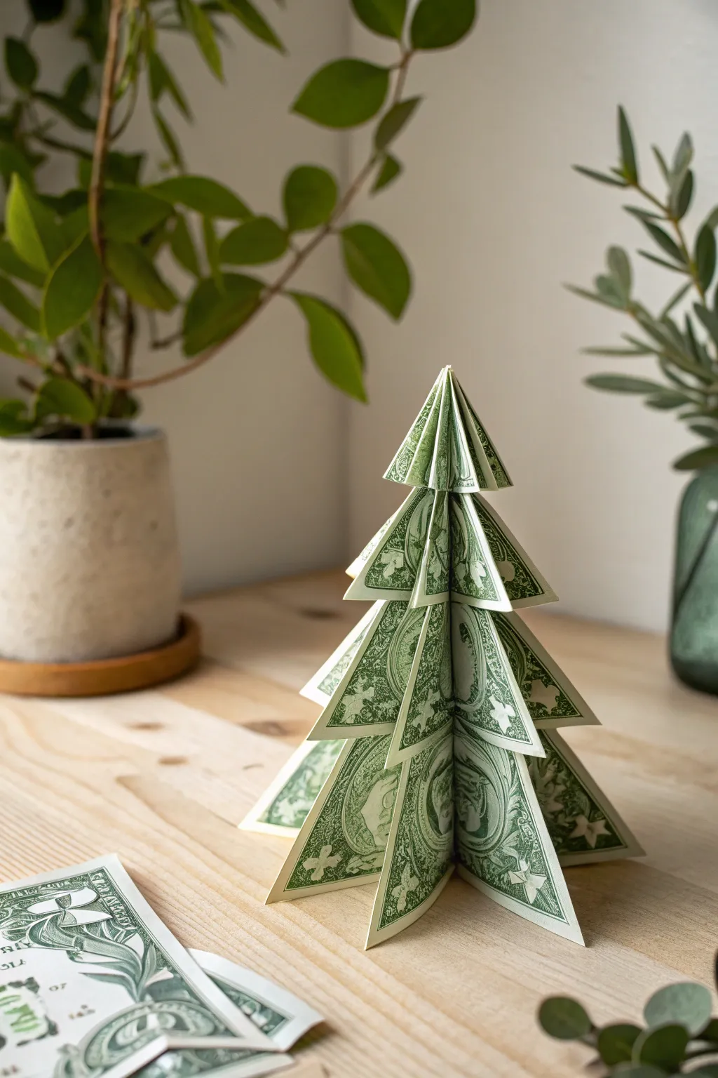 Bring a touch of festive elegance to your desk with this stunning origami Christmas tree.