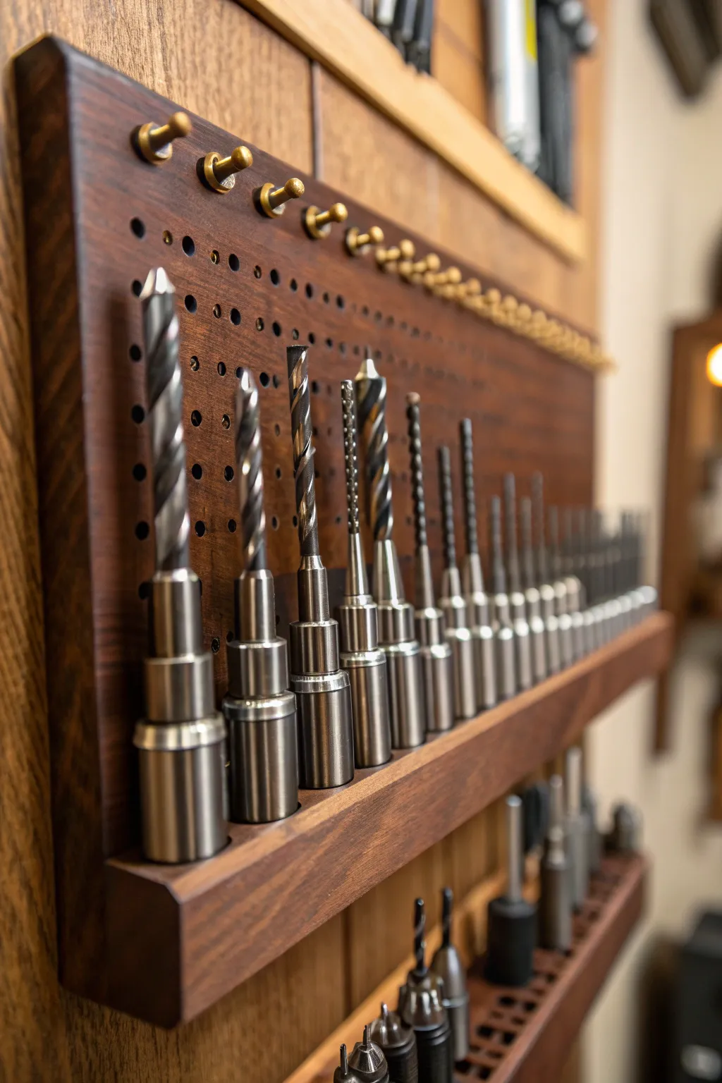 Organize with style: a craftsman's perfect pegboard display.