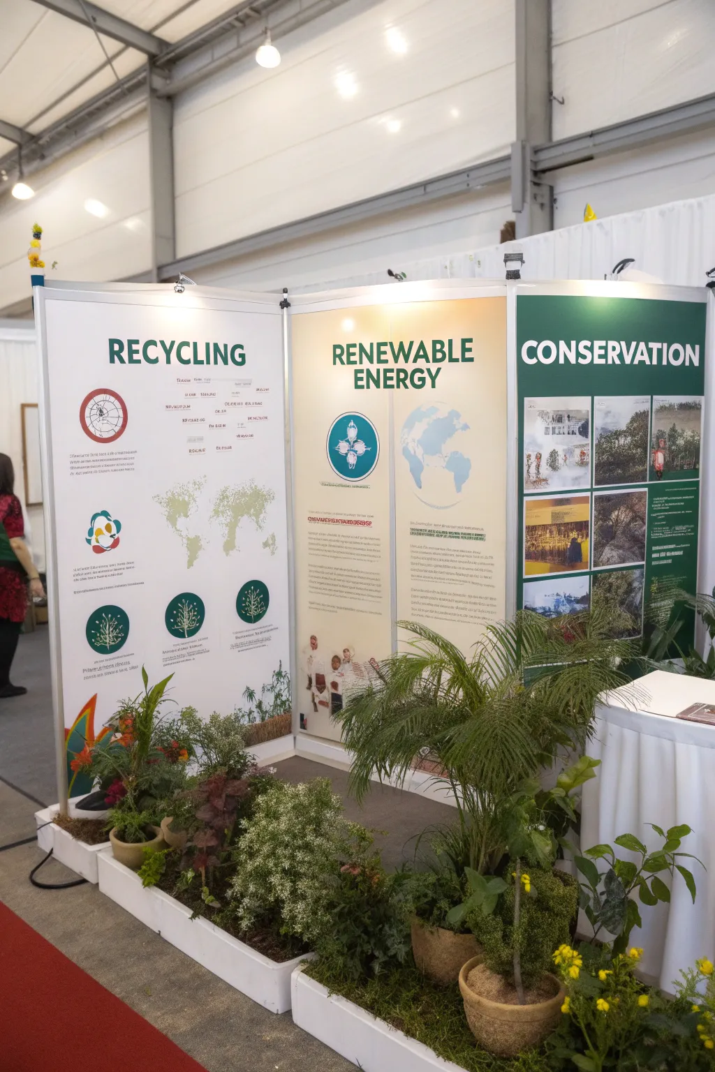 Informative posters that educate visitors on sustainability.