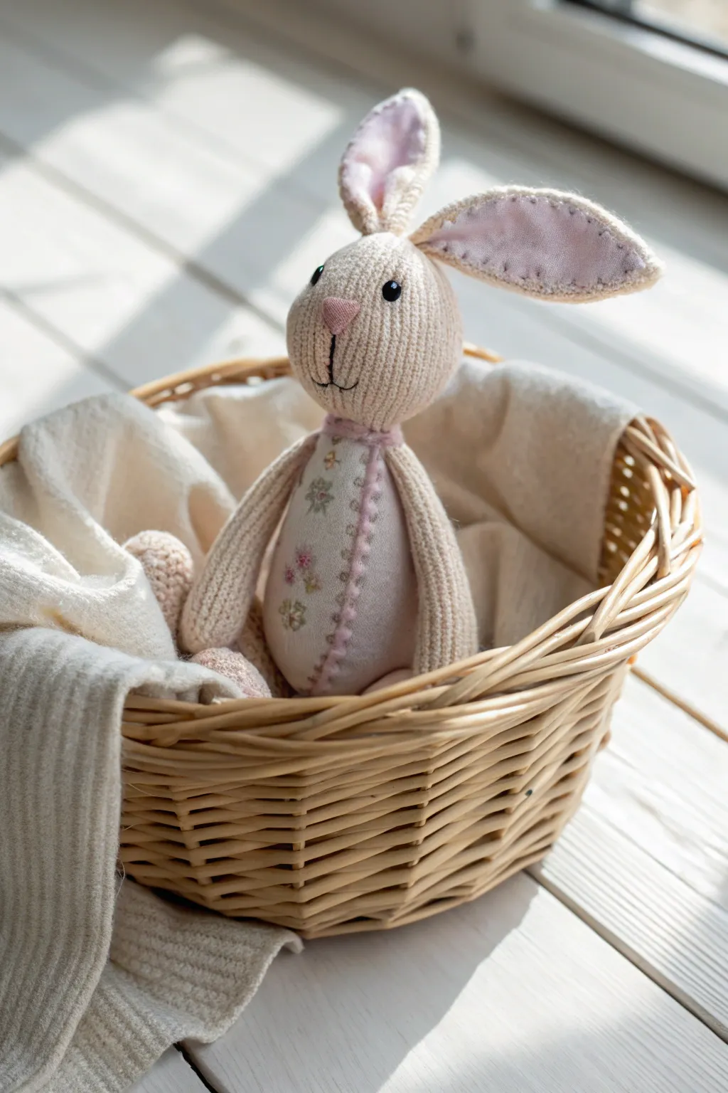 Embrace the warmth of Easter with a charming stuffed bunny, a timeless companion for any Easter basket.