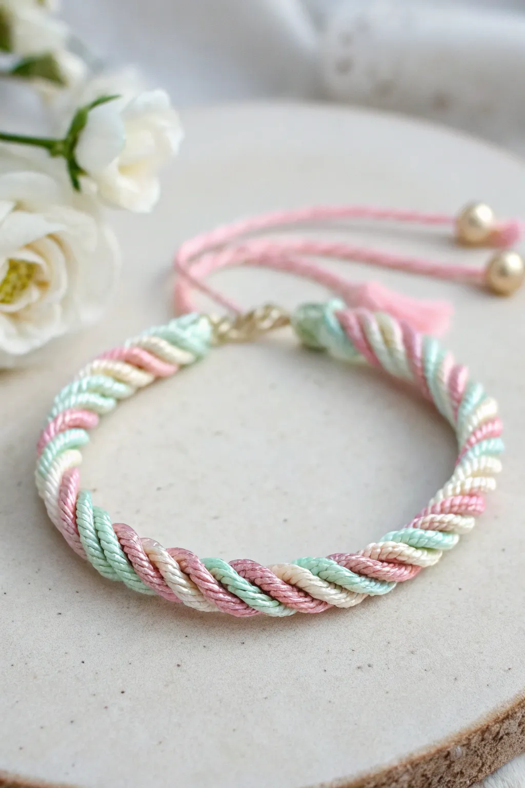 Elevate your style with the timeless elegance of the Chinese Staircase friendship bracelet. 🌿✨