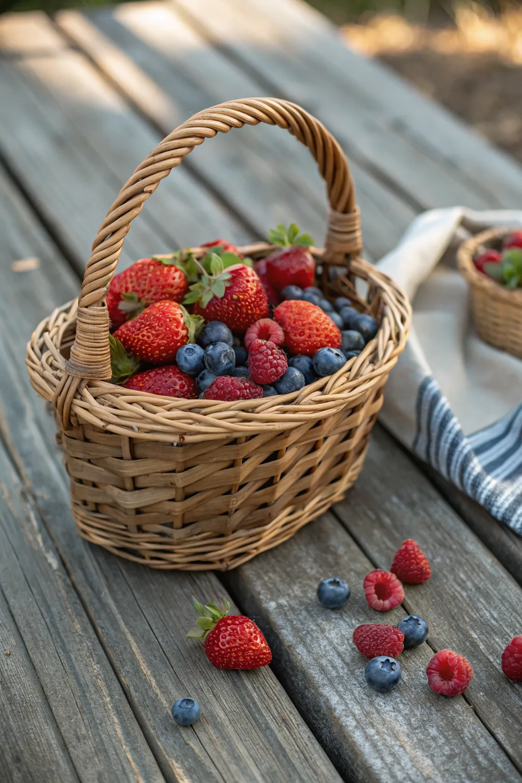 A basket of fresh berries that looks as good as it tastes.