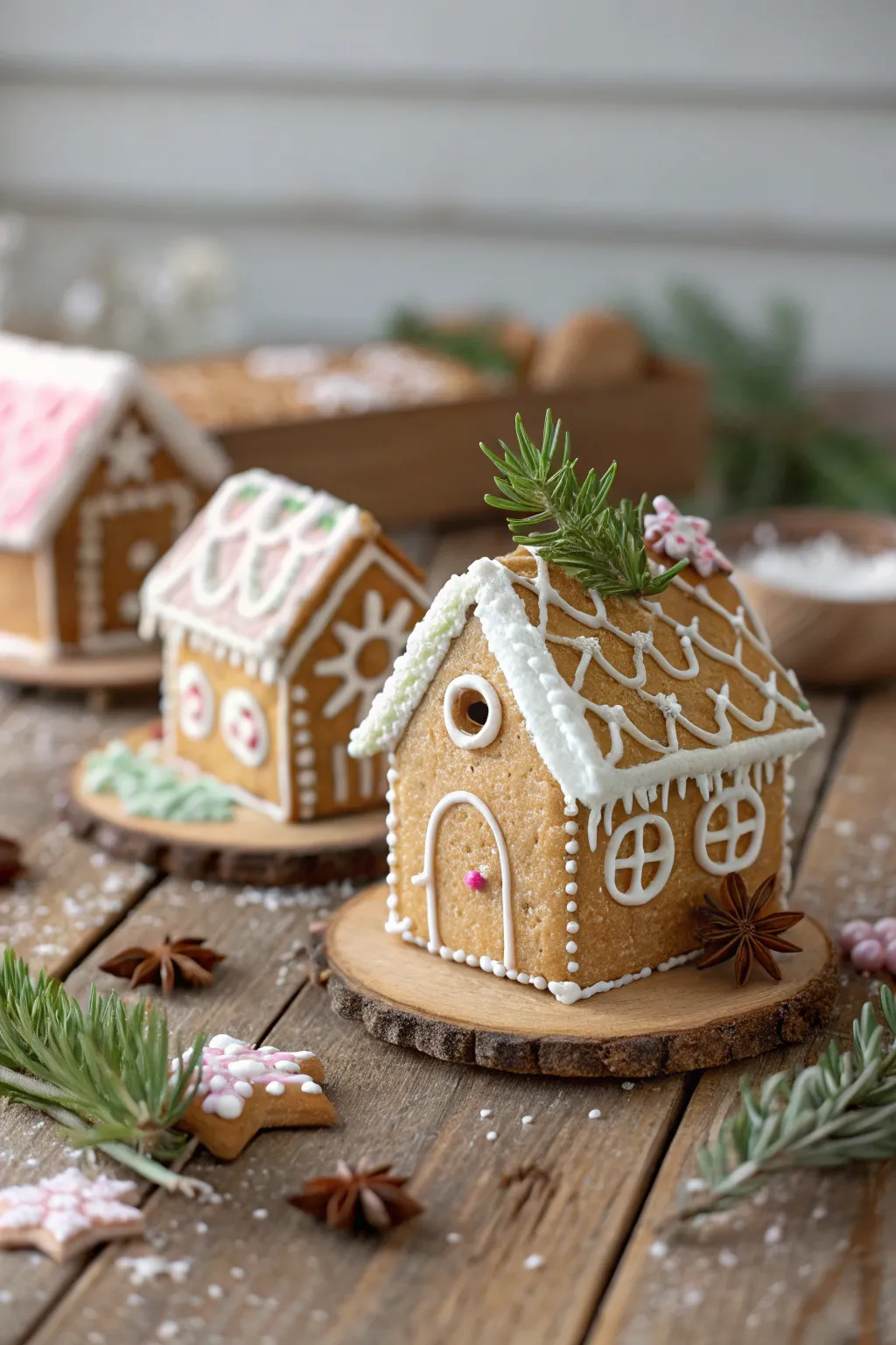 Craft your own cozy Mini Gingerbread Village—where simplicity meets sweet elegance.