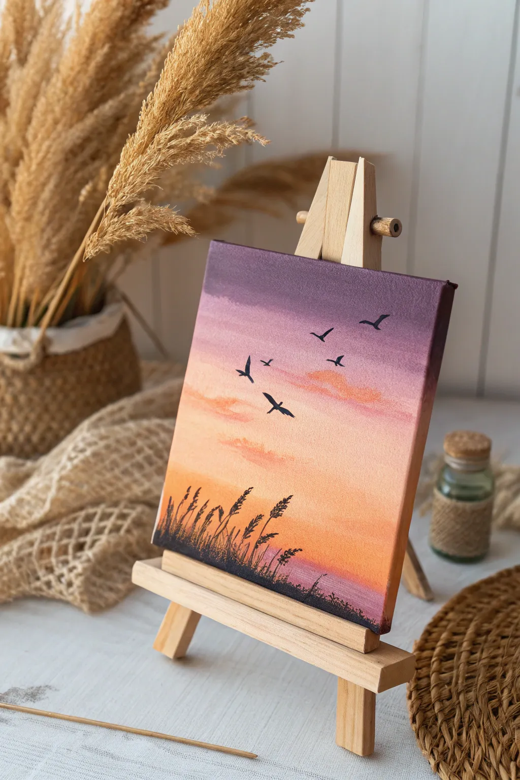 Embrace the serene beauty of a sunset skyline, where simplicity meets natural elegance.