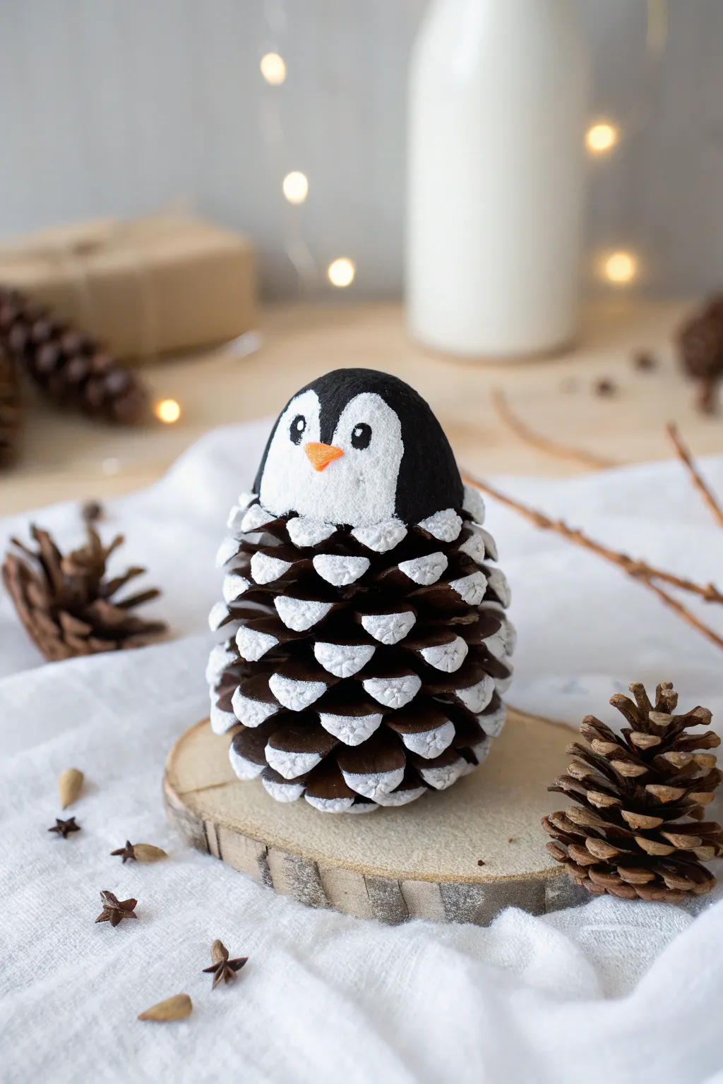 Transform simple pinecones into adorable penguins for a delightful winter craft project!