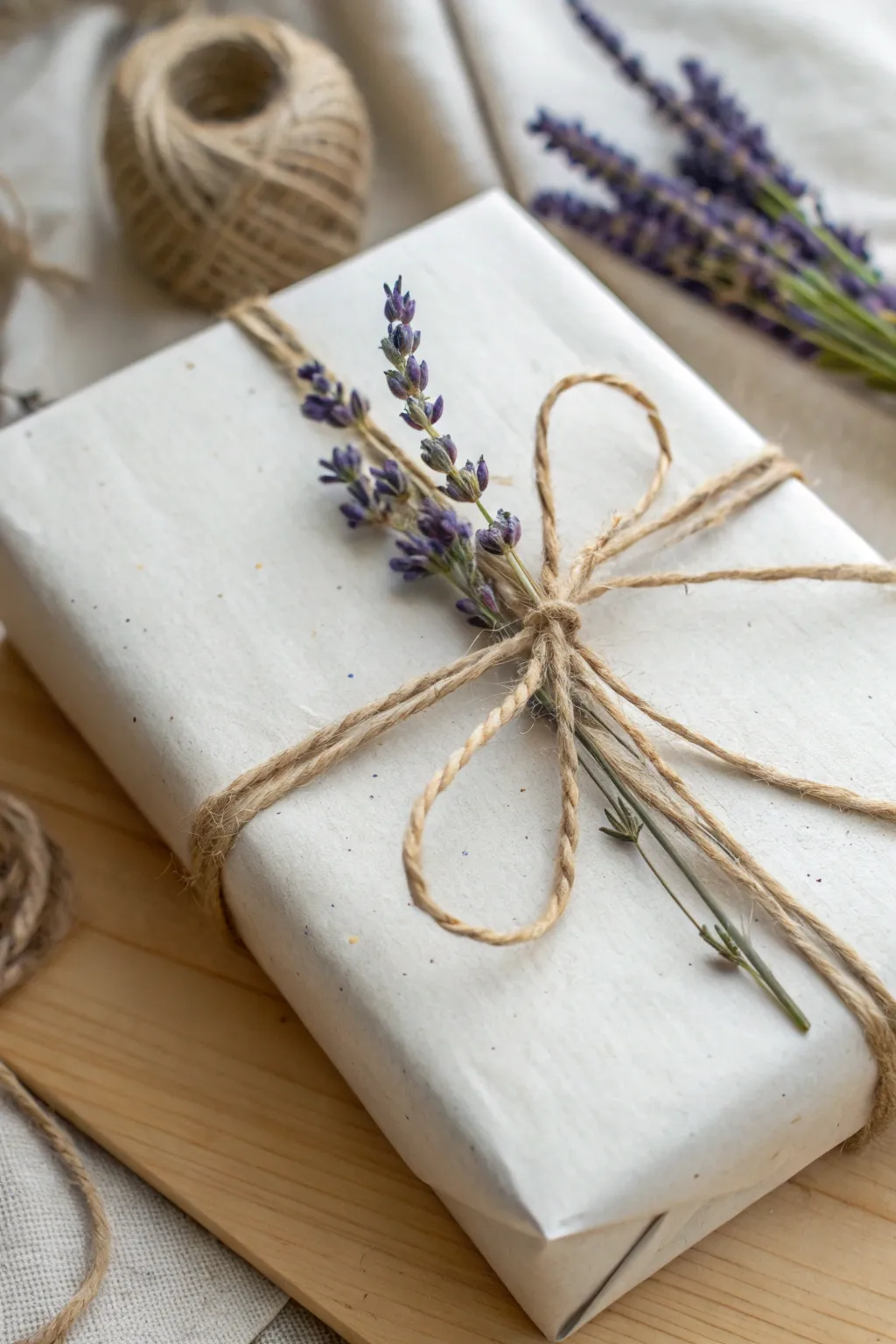 Elevate your gift wrapping game with eco-friendly twine and jute for a touch of natural elegance.