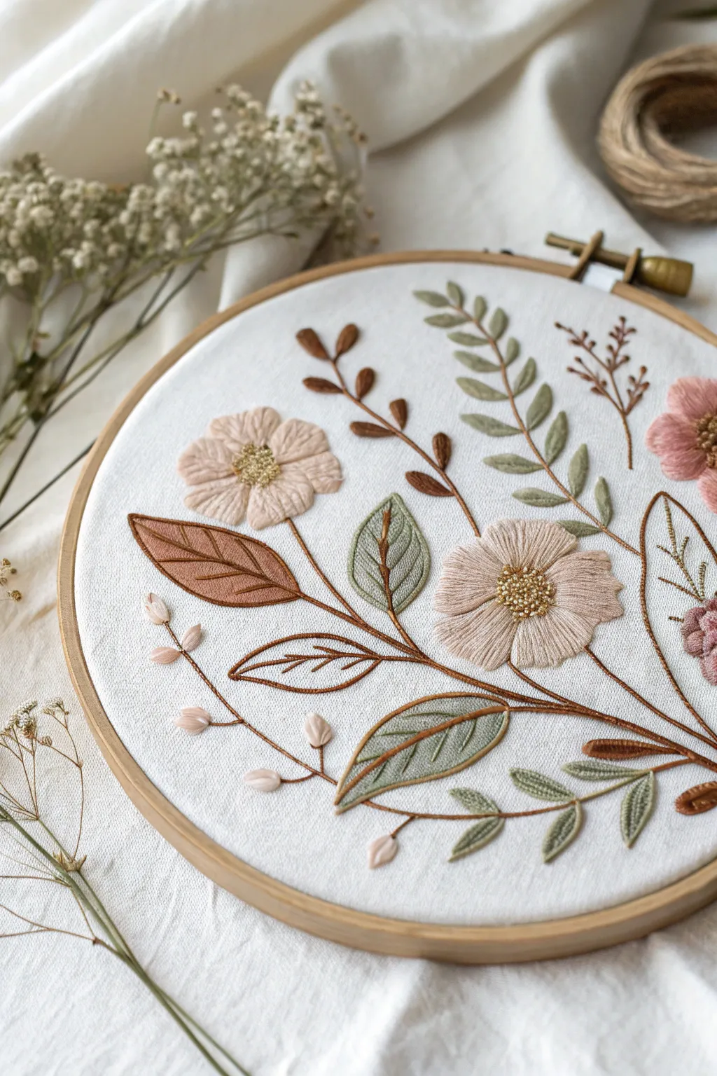 Embrace the timeless beauty of floral embroidery, where nature and craftsmanship intertwine to create something truly exquisite.