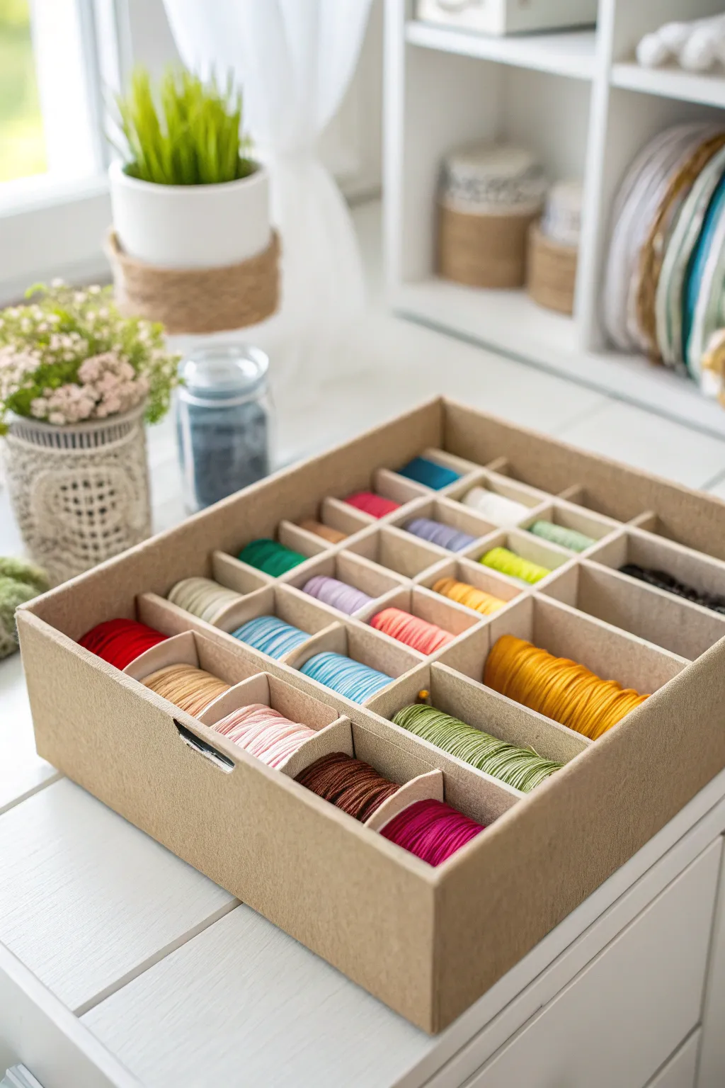 Transform your craft space with DIY drawer dividers: simplicity meets vibrant organization.