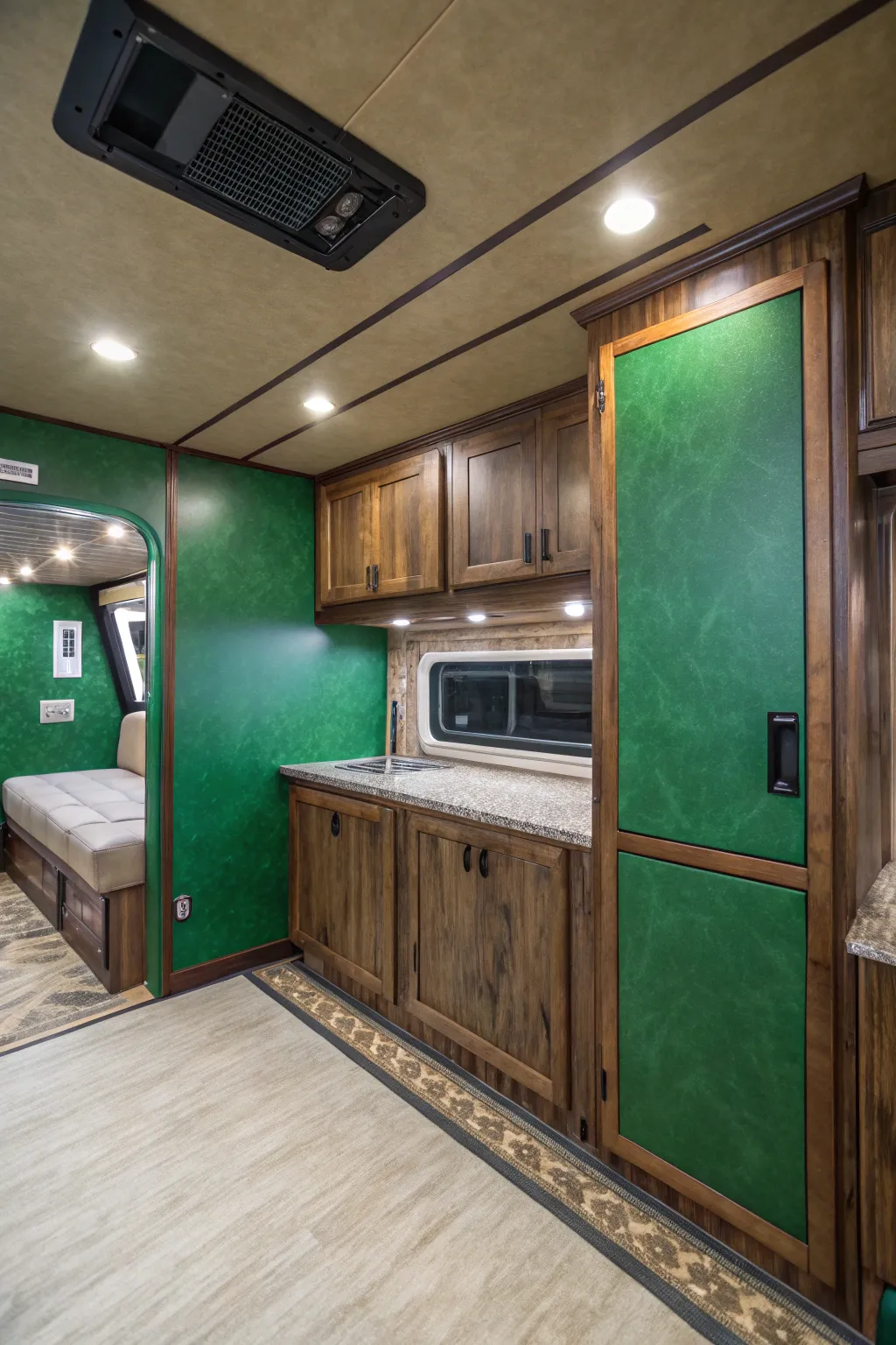 Transform your trailer into a mobile sanctuary with the invigorating touch of adventure green.