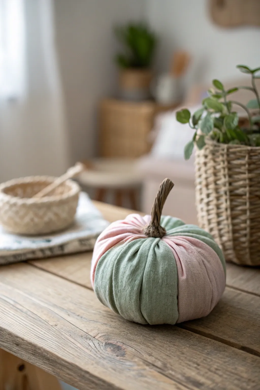 Celebrate the season with crafted elegance - a mini fabric pumpkin to elevate your decor.