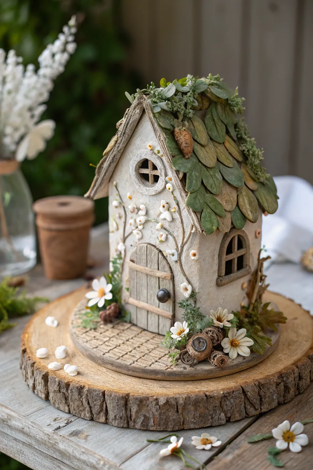 Embrace the magic of nature with this charming clay fairy house, where simplicity meets natural beauty.