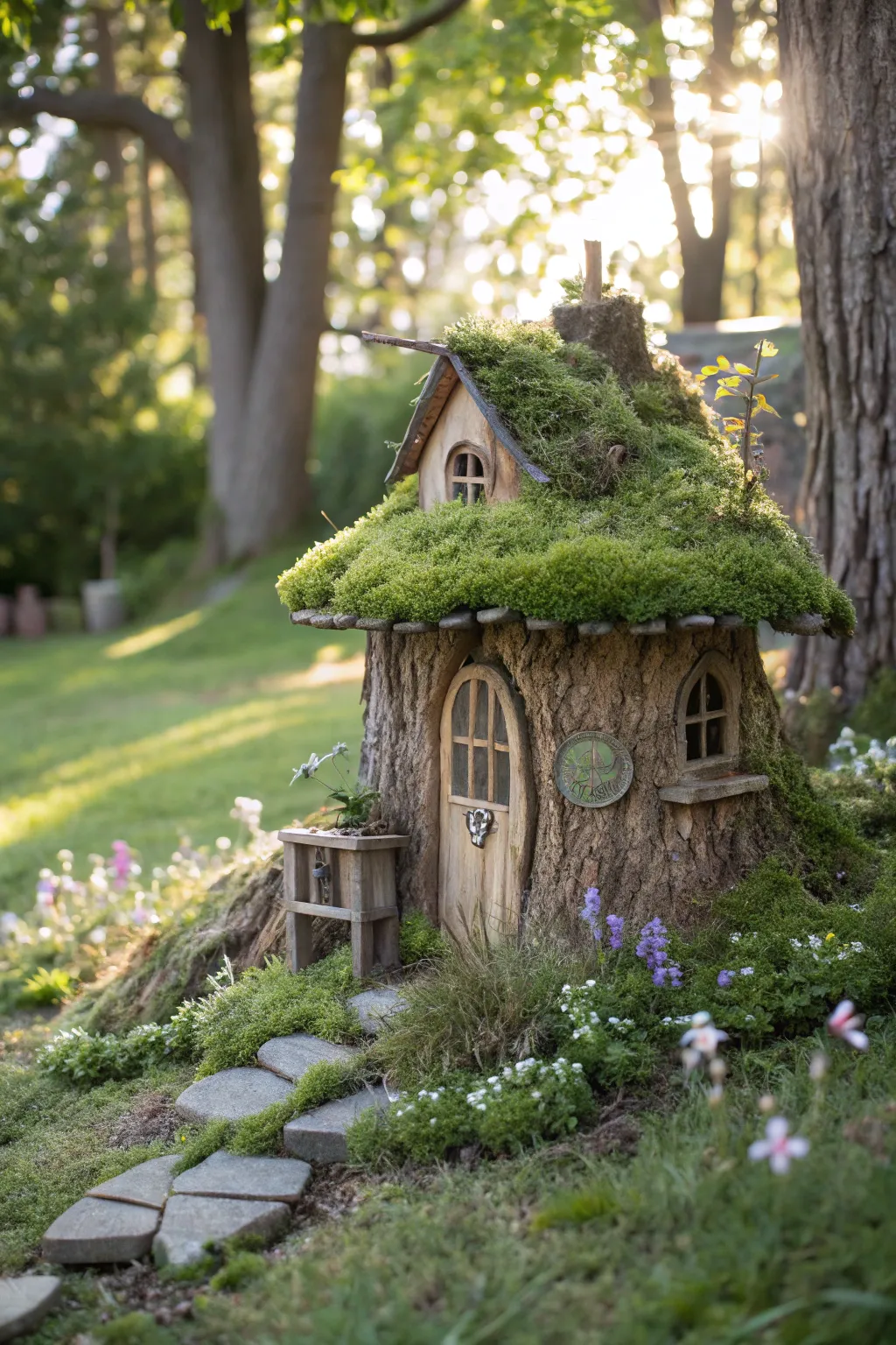 Embrace the allure of nature with a fairy house that whispers tales of timeless enchantment. #MossyRoofMagic