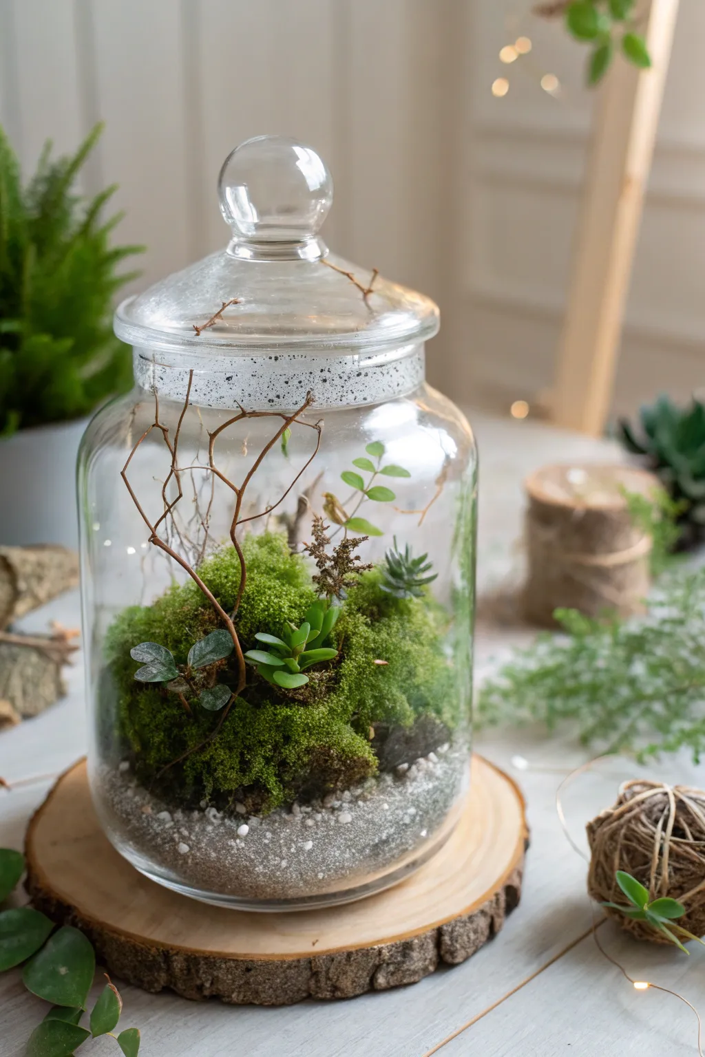 Bring a touch of enchanted nature indoors with a minimalist fairy jar terrarium!