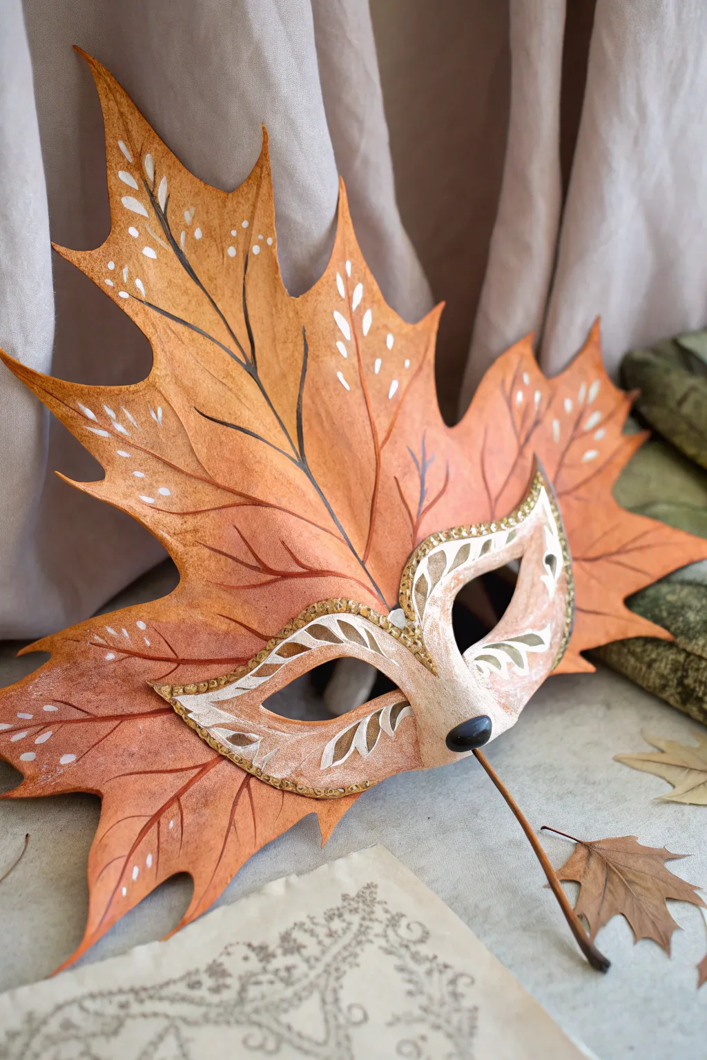 Unleash creativity with charming leafy animal masks this fall.
