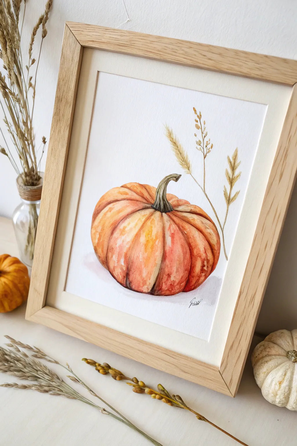 Embrace the warmth of fall with a stunning watercolor pumpkin masterpiece. 🍂🎨