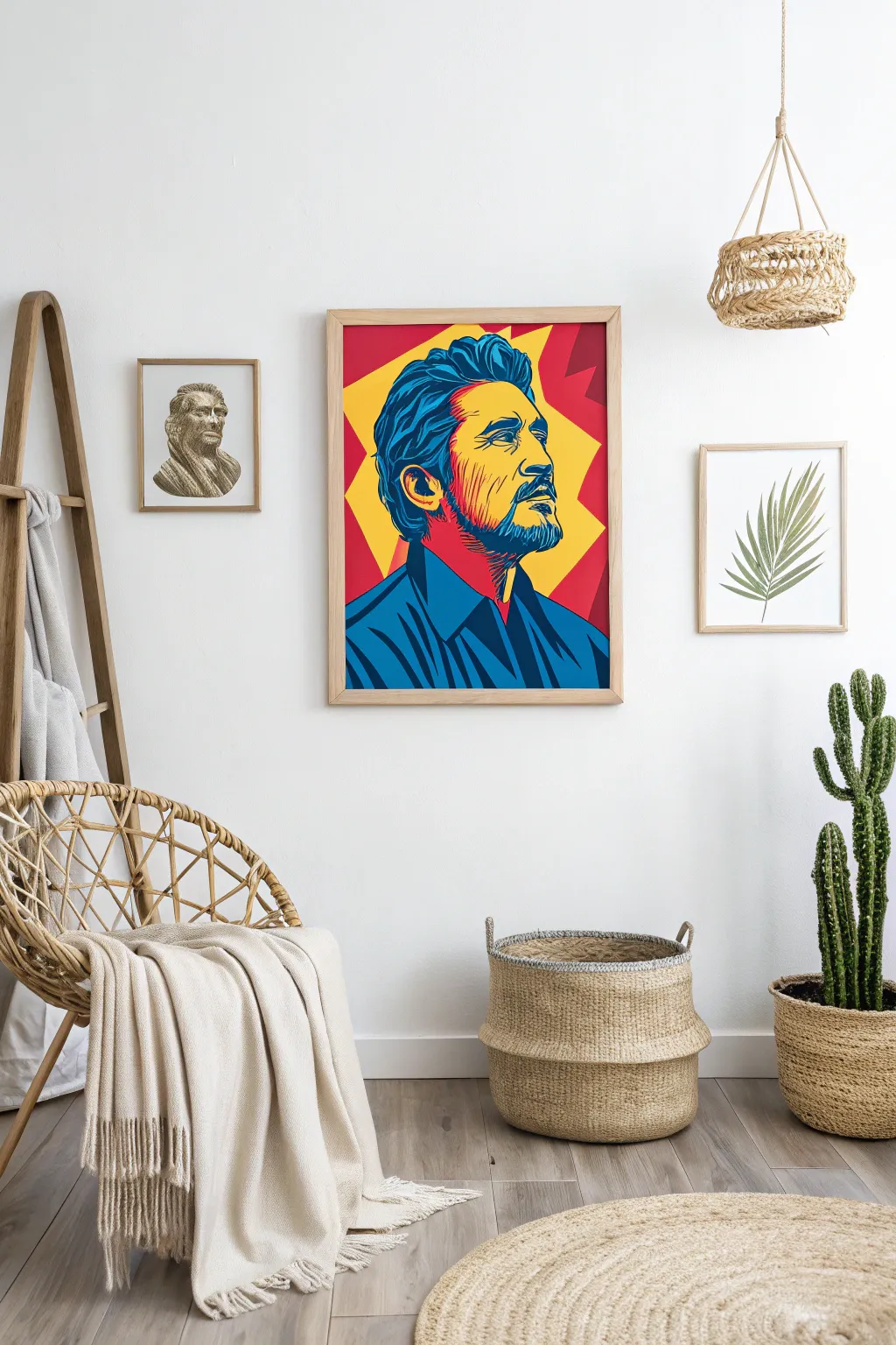 Celebrate Dad with a splash of color and creativity! This pop art portrait brings a playful, gallery-like charm to any minimalist space.