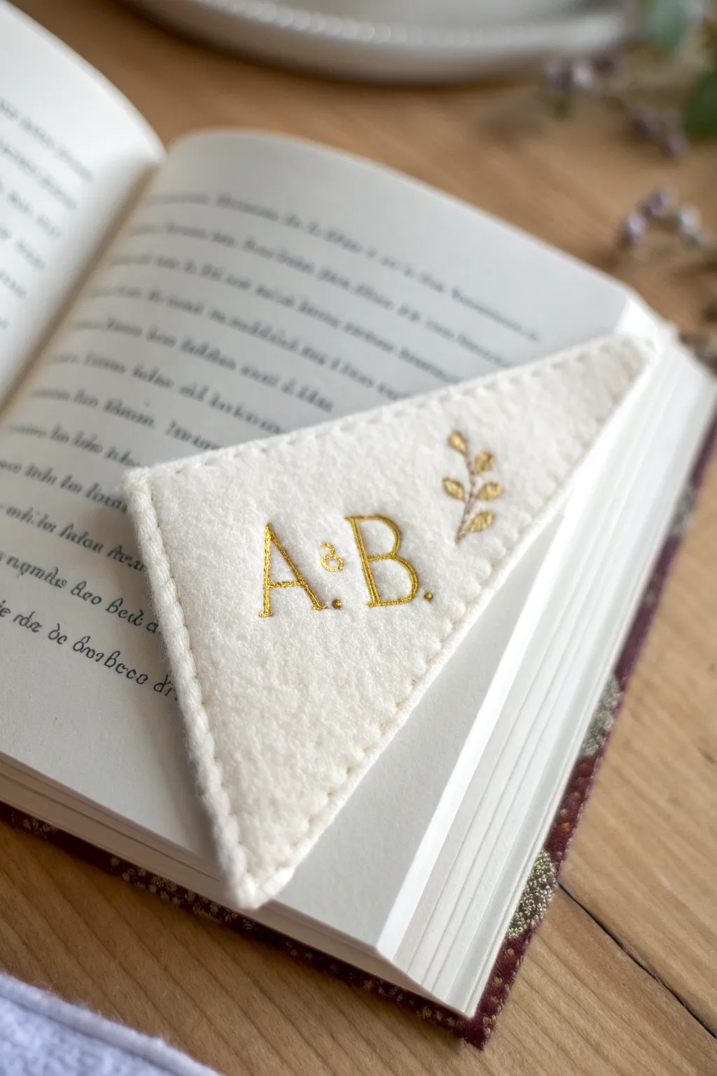 Add a personal touch to your reading with a handcrafted felt bookmark, beautifully embroidered with your initials.