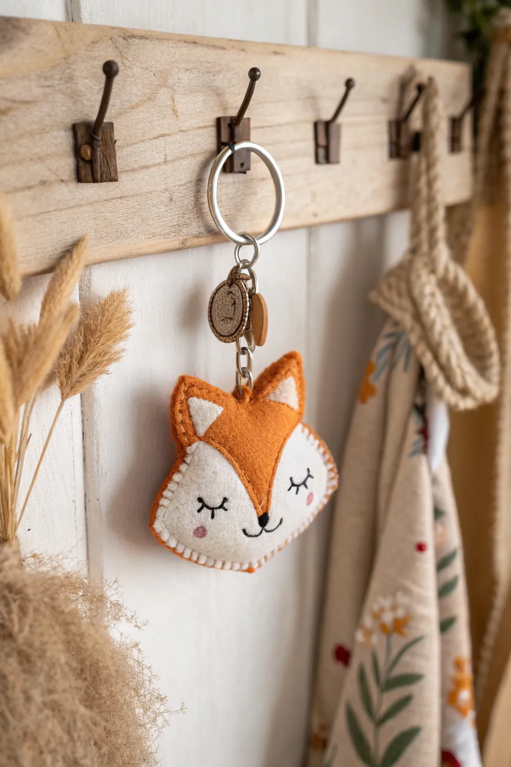 Add a touch of whimsy to your day with these charming felt animal keychains, perfect for a minimalist yet playful style.