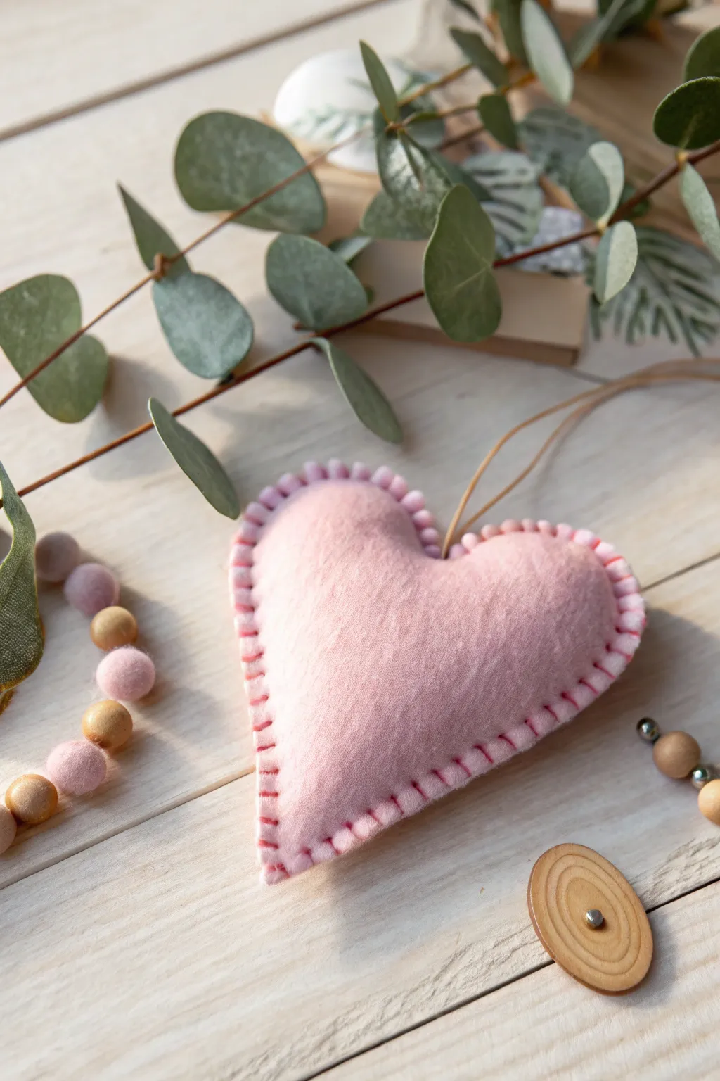 Crafted with love: A minimalist felt heart that speaks volumes.