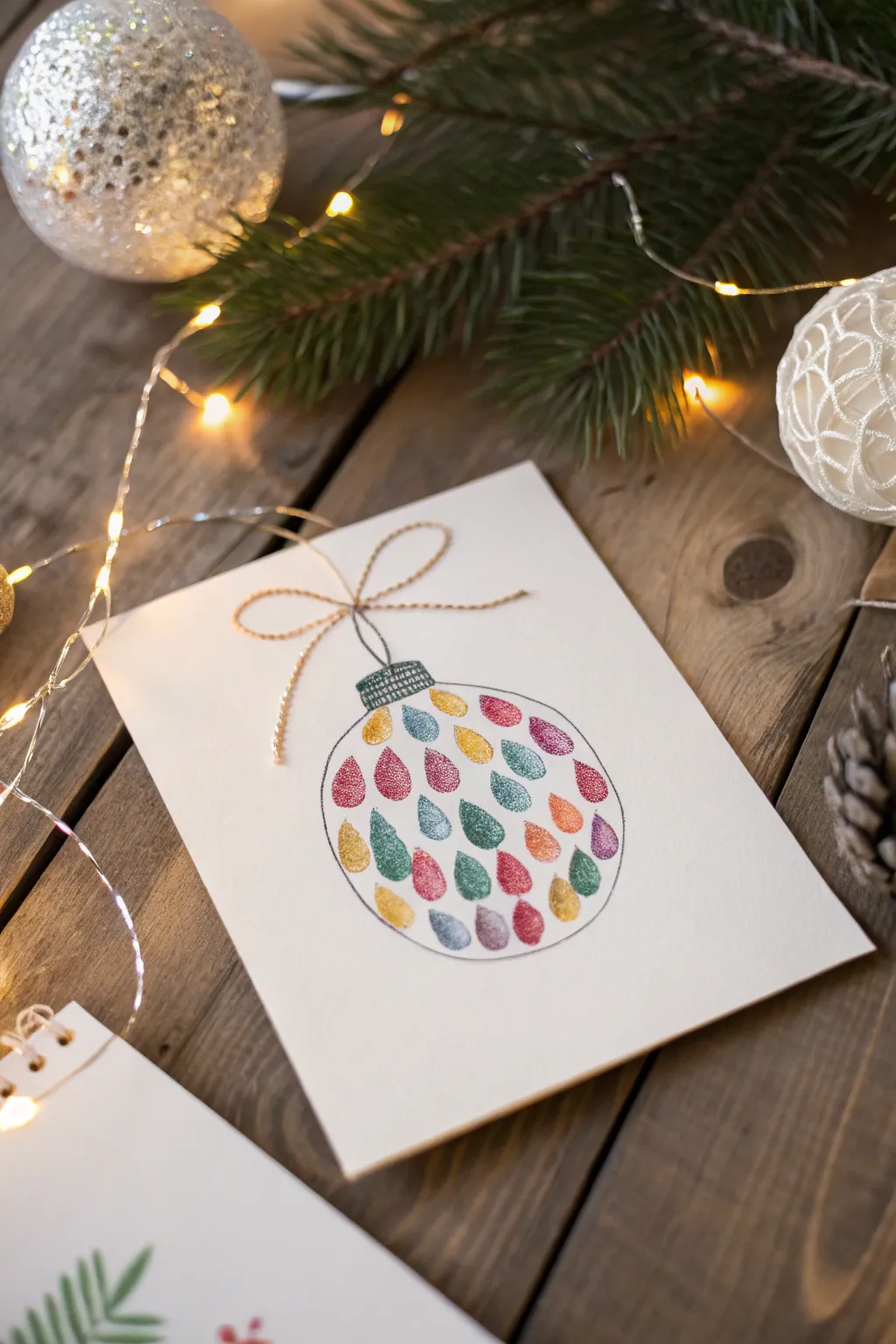 Craft your Christmas with a touch of elegance: Fingerprint Bauble Cards.