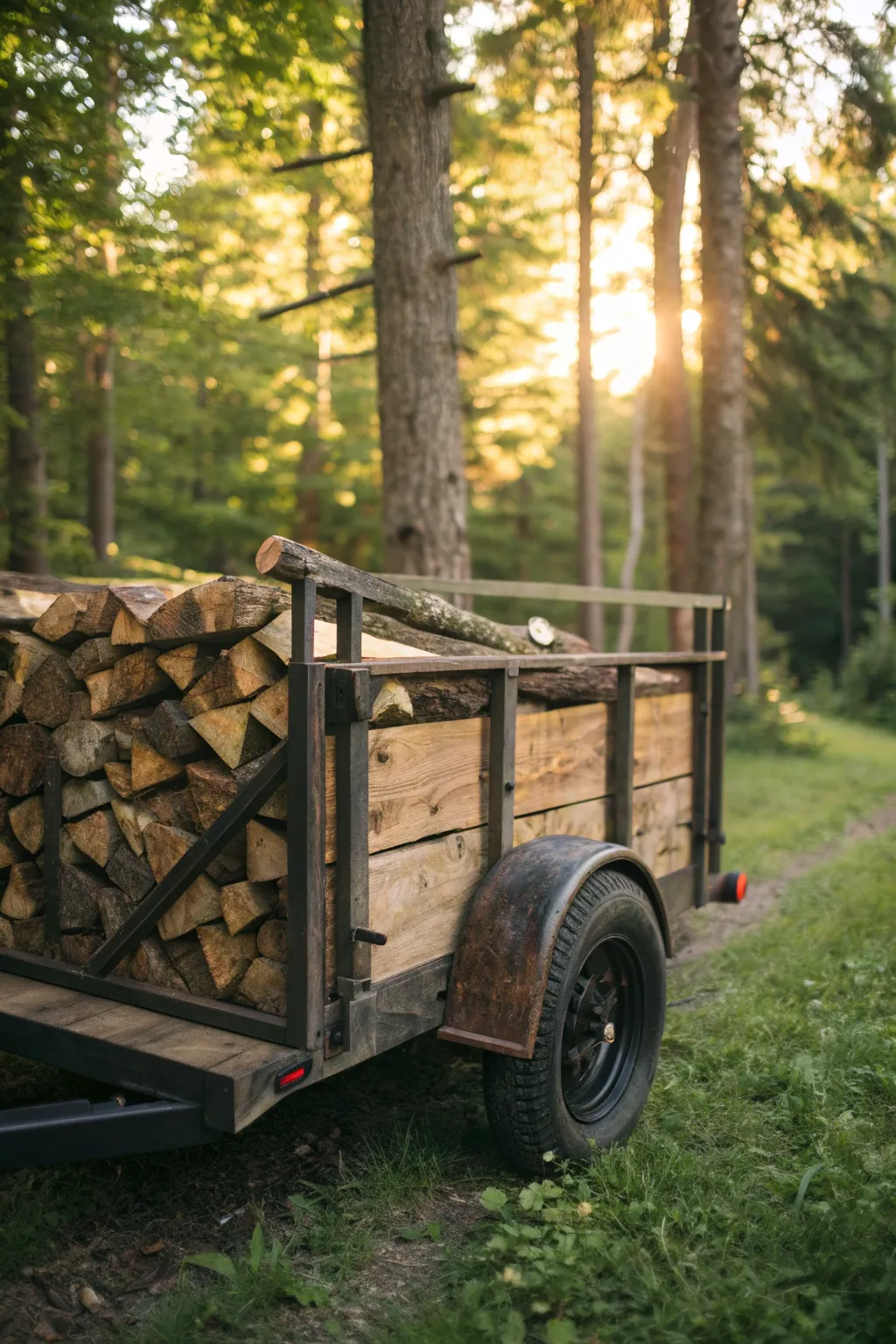 Transform old into gold: Craft your own firewood hauler with style and ingenuity.