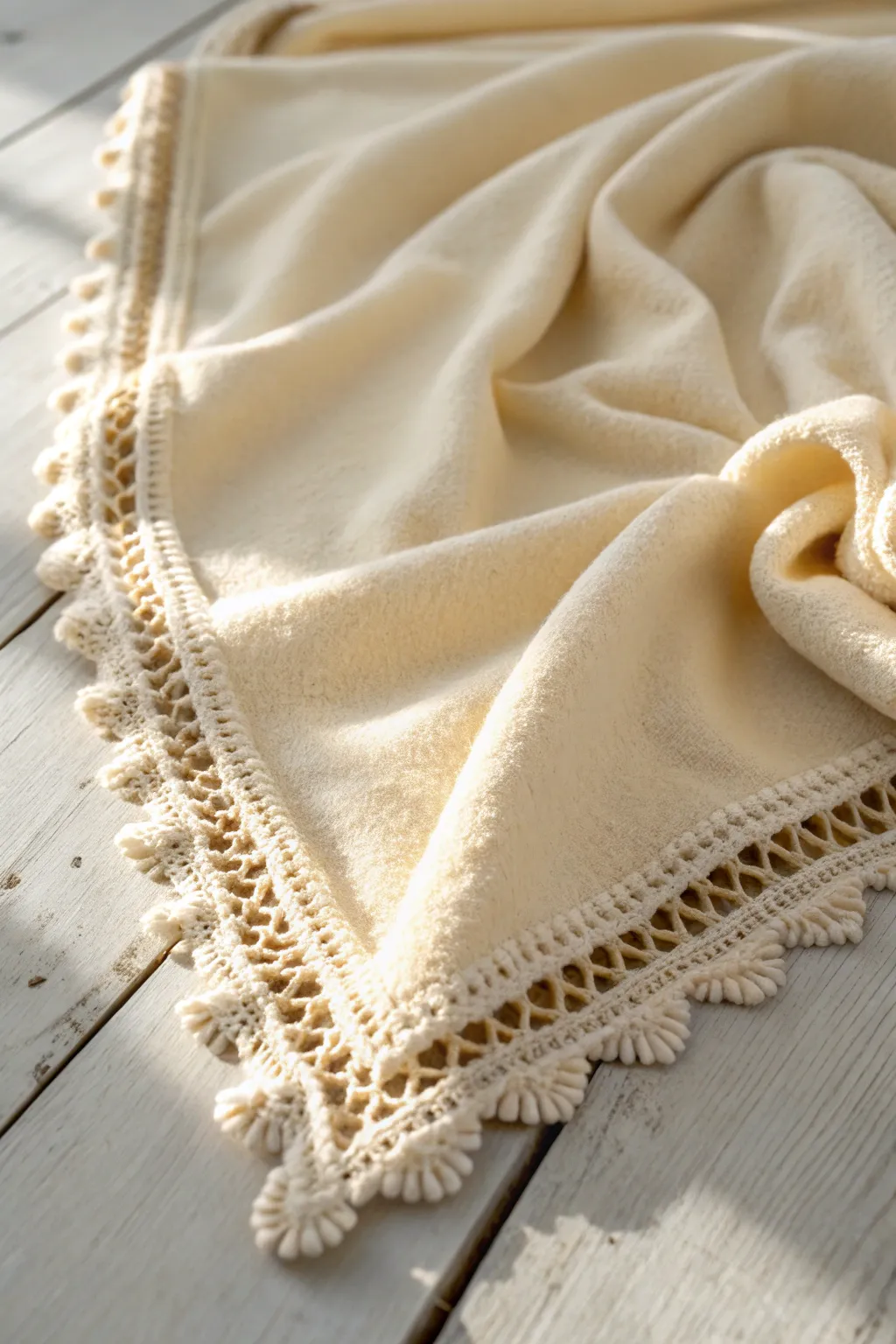 Add a touch of elegance to your cozy space with a beautifully crocheted edge on your fleece blanket.