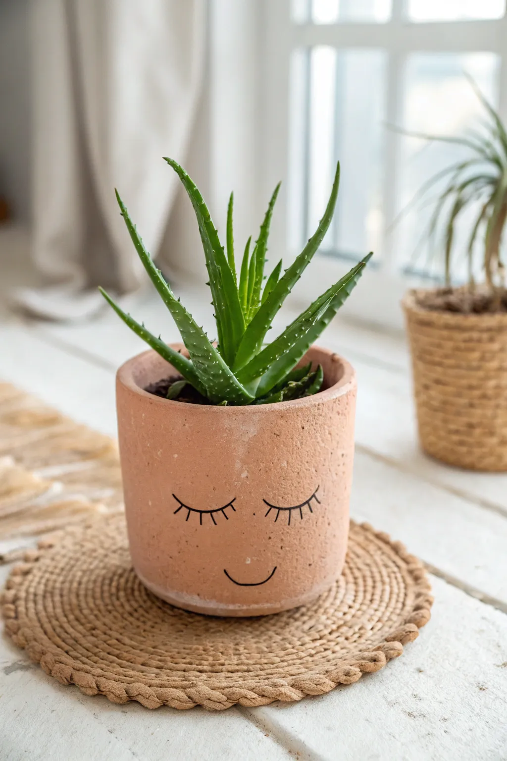 Add a touch of whimsy to your space with these dreamy sleepy face planters.