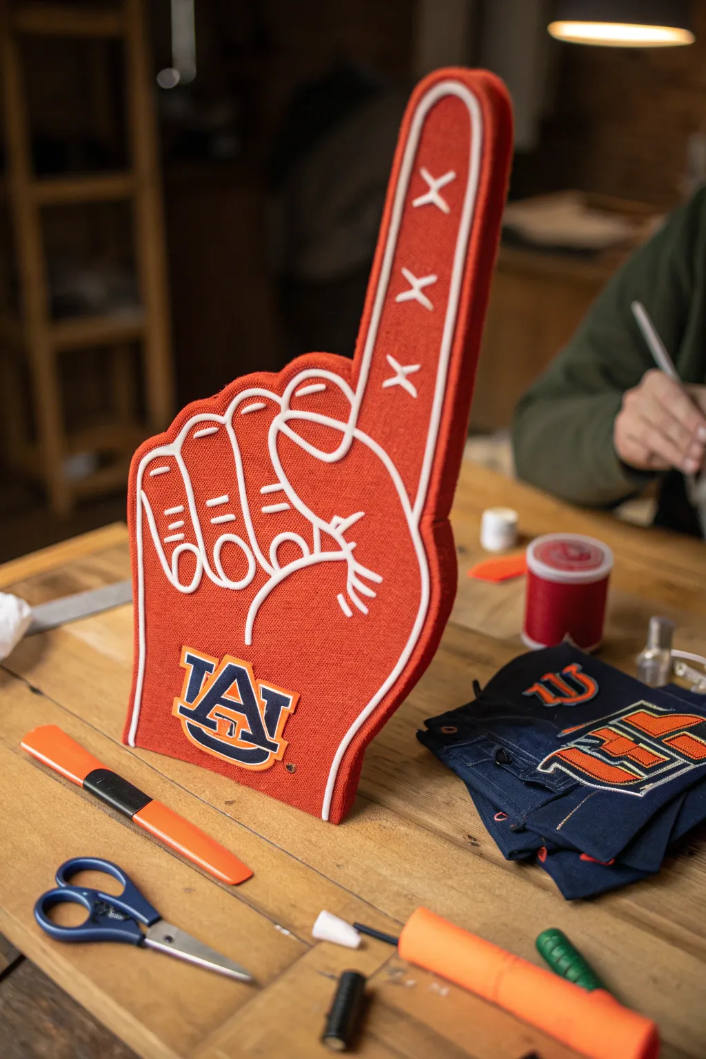 Wave your handcrafted spirit high with this custom foam finger!