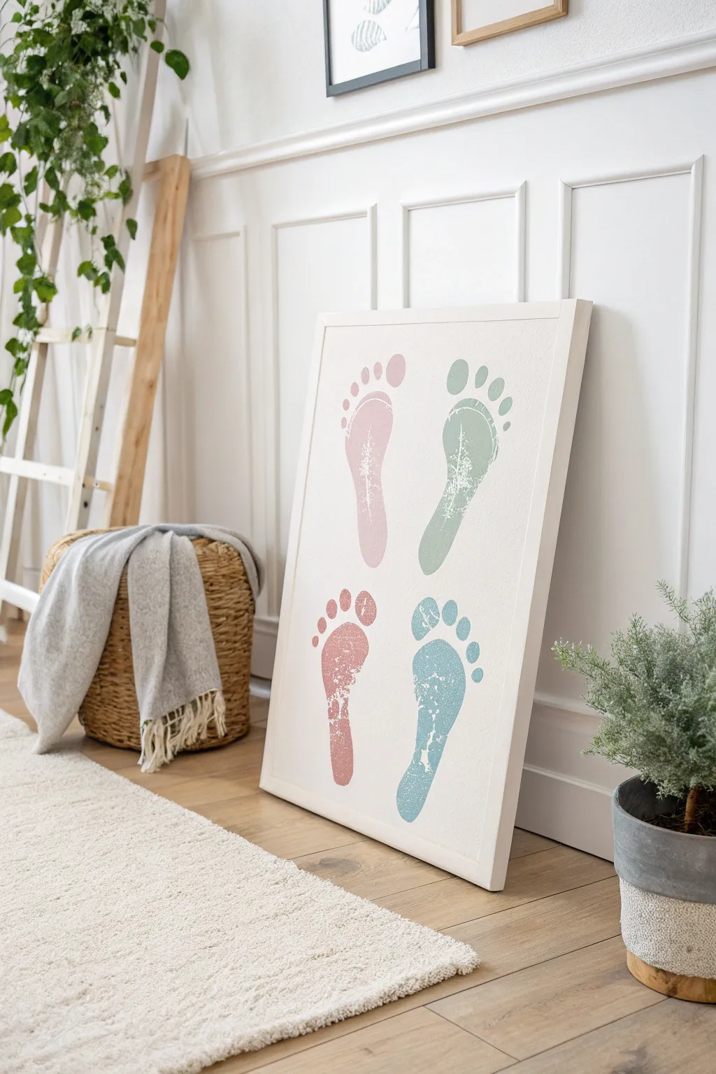 A family masterpiece: footprints that tell a story of togetherness.