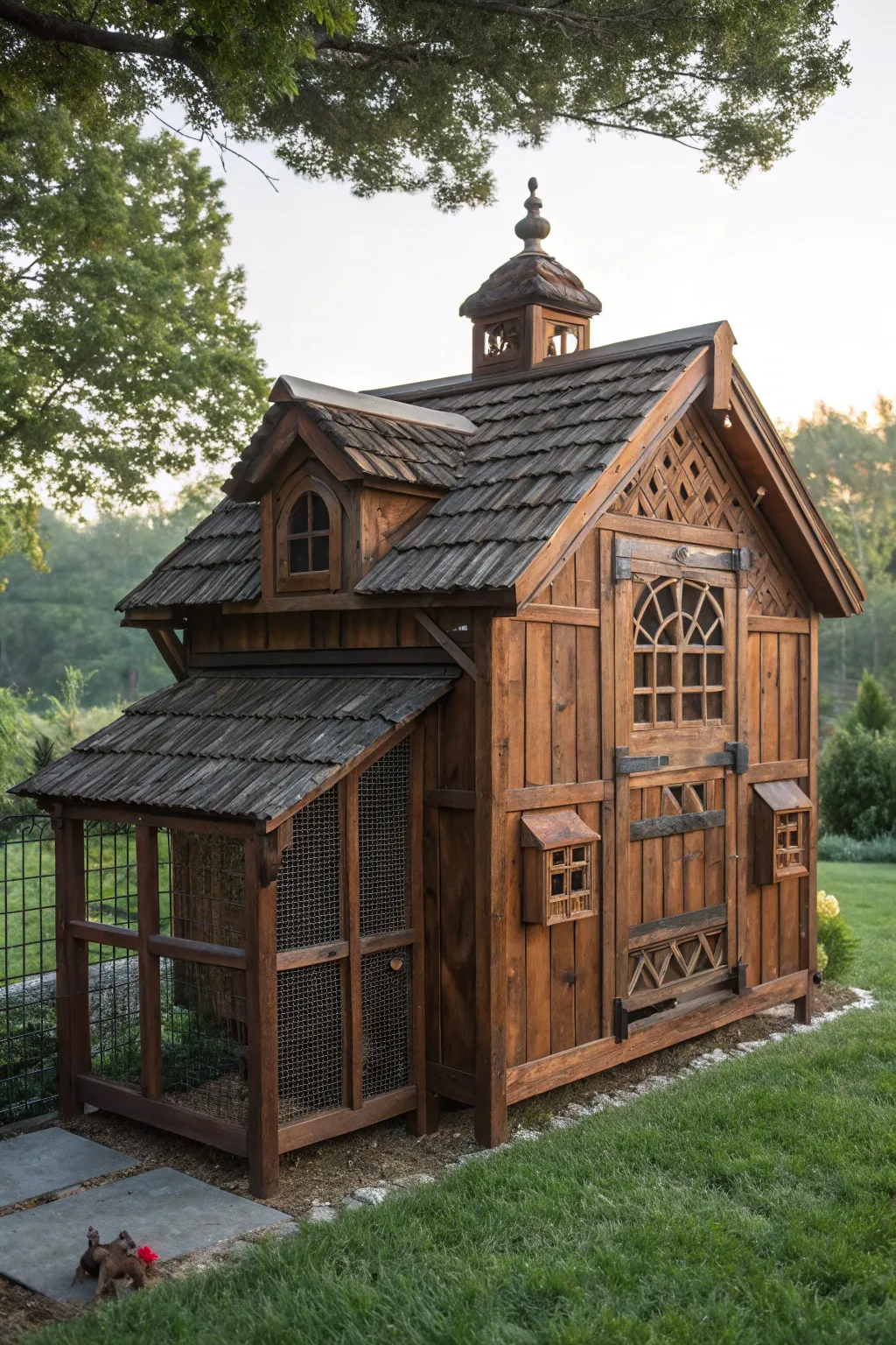 Rustic Elegance: Discover the charm of an Amish-inspired chicken coop, where craftsmanship meets cozy functionality.