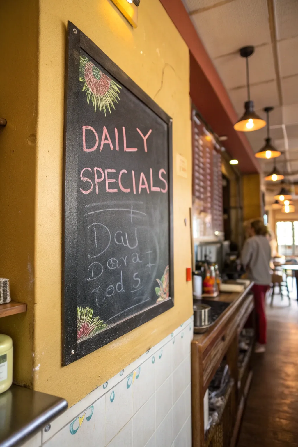 Add charm with a personalized chalkboard menu.