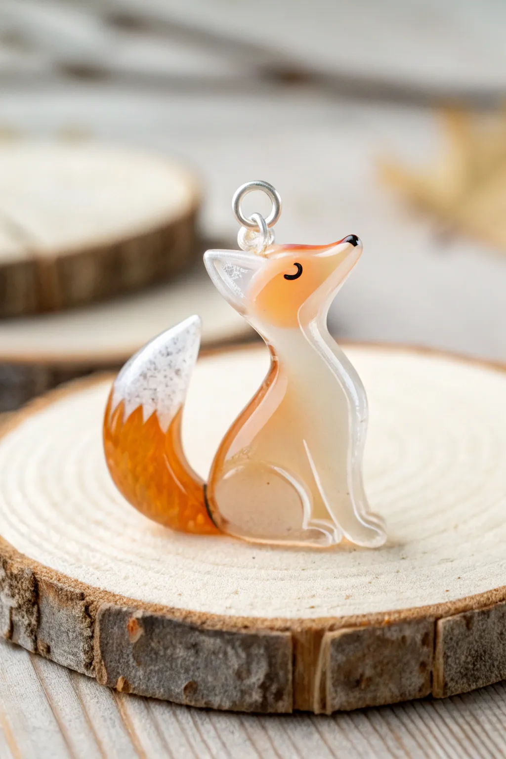 Add a touch of whimsy to your style with this charming fused glass fox.