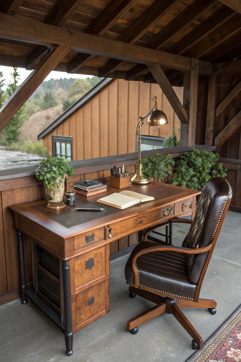 Elevate your workday with a handcrafted home office on your garage mezzanine.