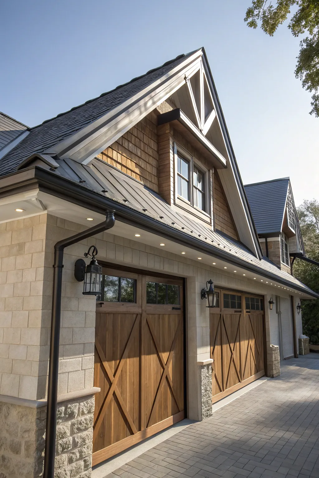 Elevate your garage with a timeless gabled roof extension, showcasing craftsmanship at its finest.
