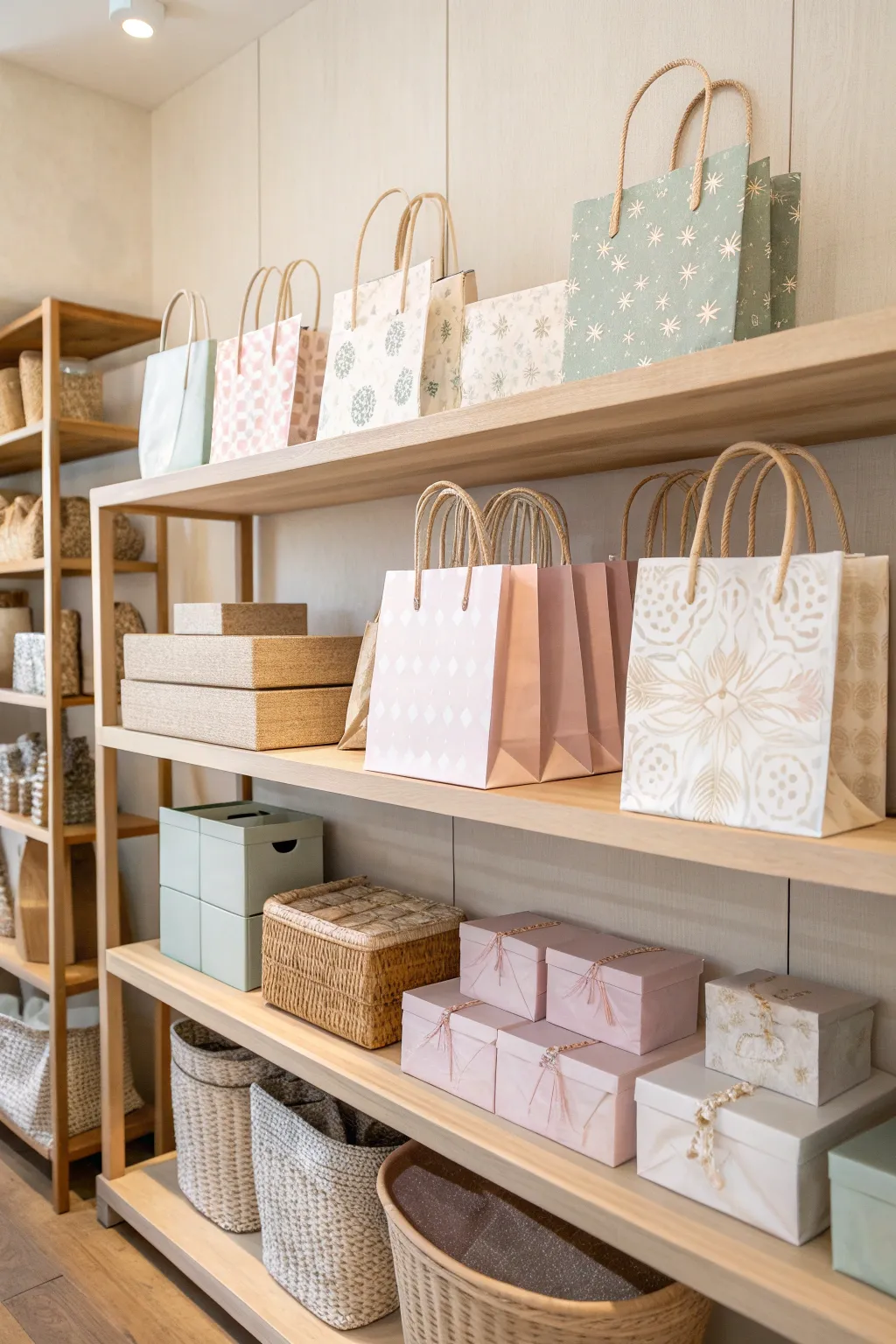 Effortless elegance: Organize your gift bags with style and simplicity.