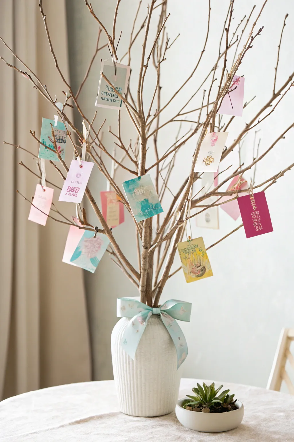 Elevate your next celebration with a whimsical gift card tree centerpiece!