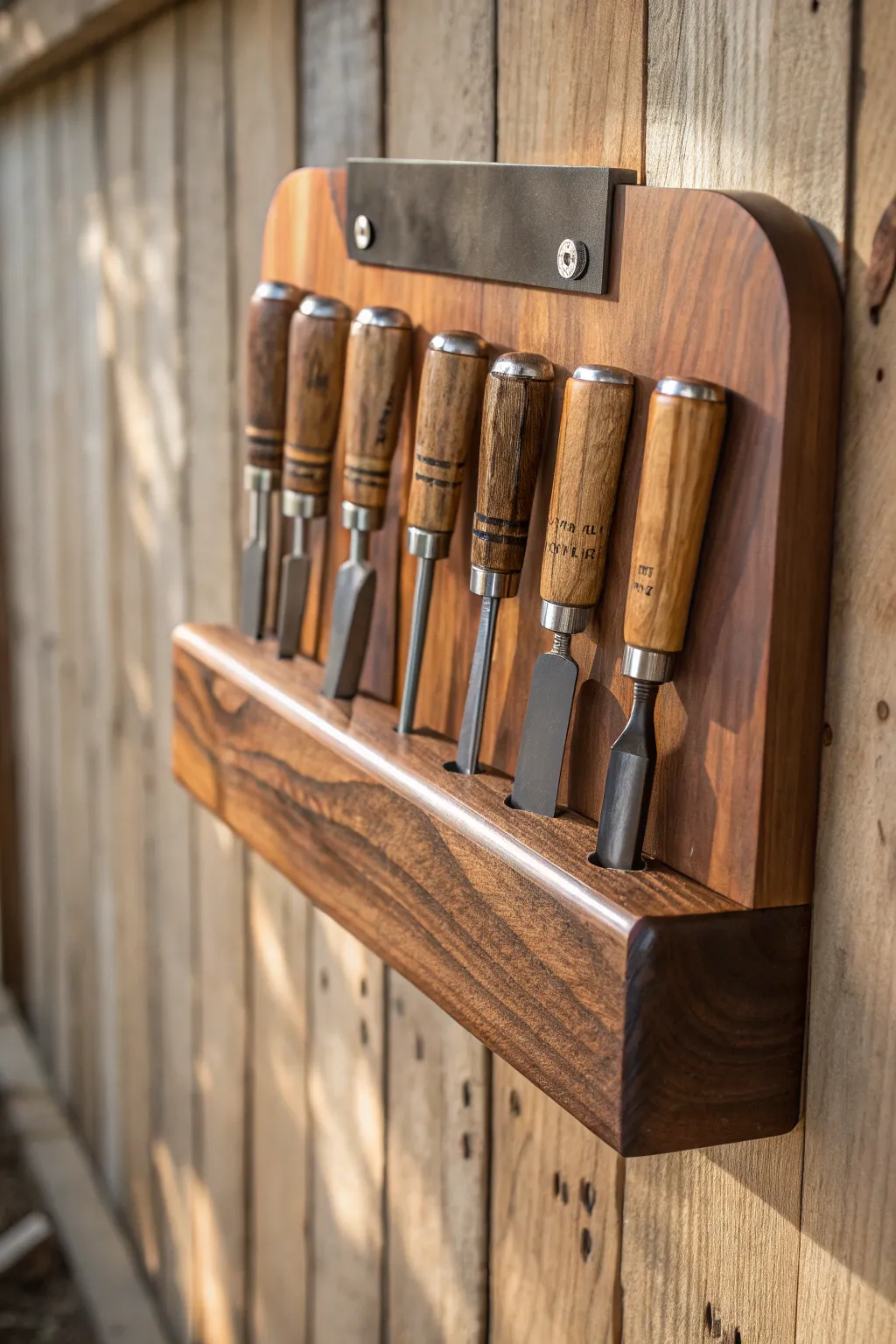 Elevate your workspace with a magnetic tool holder that blends style with functionality.
