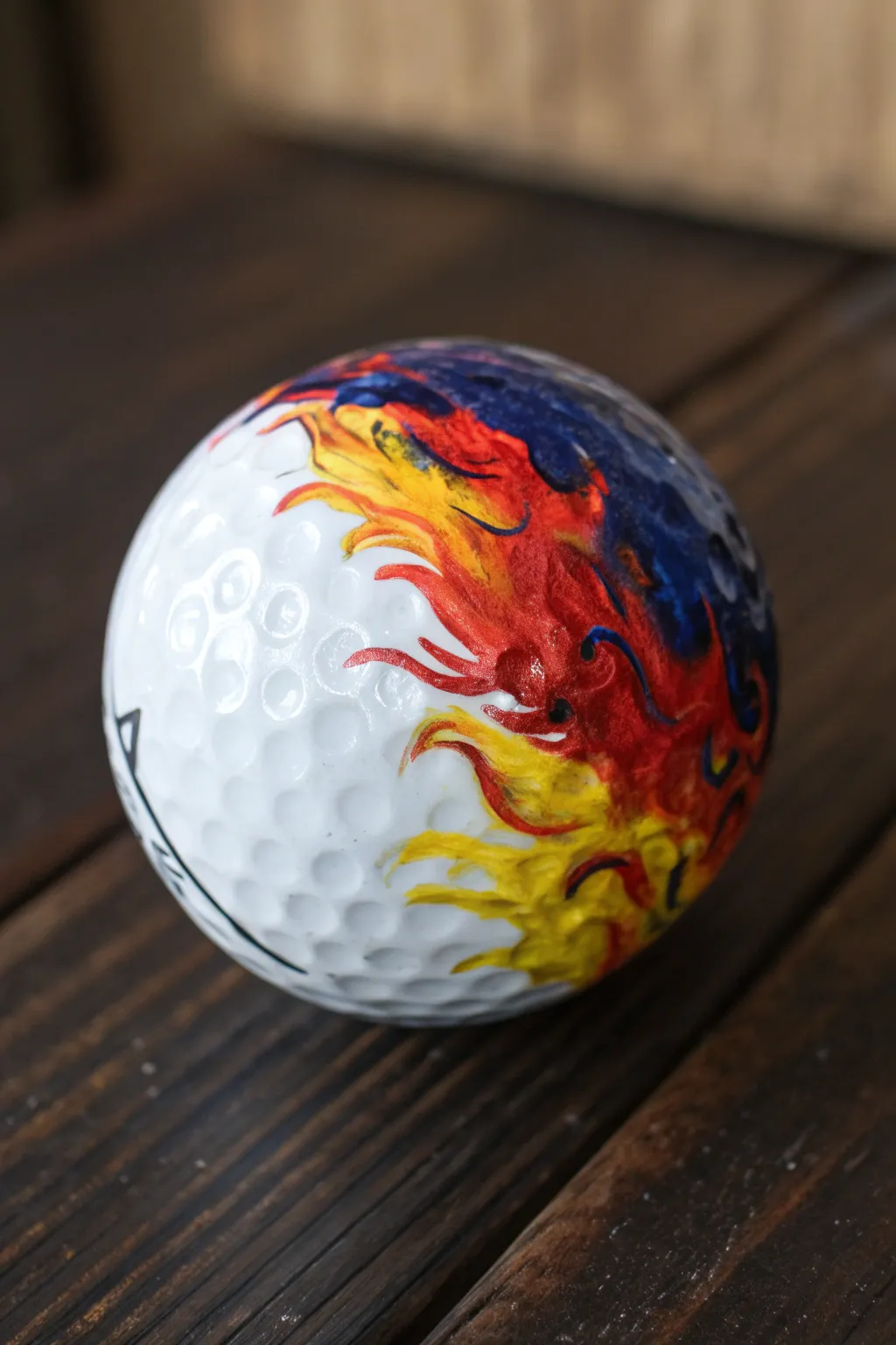 Transforming a simple golf ball into a canvas of abstract art.