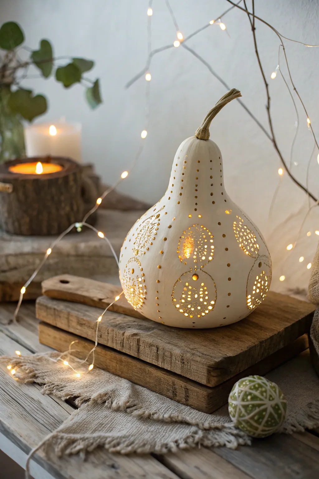 Illuminate your space with the enchanting glow of fairy light gourds – where simplicity meets magic.